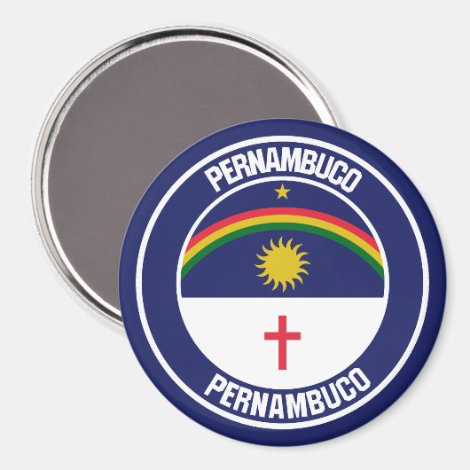 Pernambuco Round Emblem Magneet (Voorkant / Achterkant)