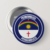 Pernambuco Round Emblem Ronde Button 7,6 Cm (Voorkant /achterkant)