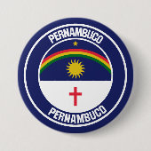 Pernambuco Round Emblem Ronde Button 7,6 Cm (Voorkant)