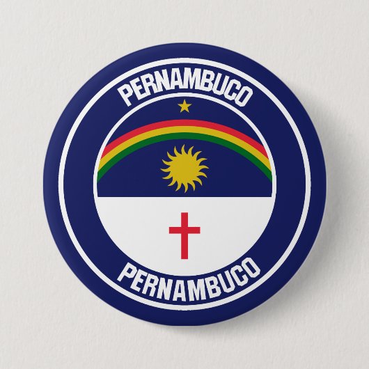 Pernambuco Round Emblem Ronde Button 7,6 Cm (Voorkant)