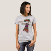 Perogie Pierogie Pyrohy Girl Oekraïense Folk Art T-shirt (Voorkant volledig)