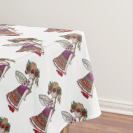 Perogie Pierogie Pyrohy Girl Oekraïense Folk Art Tafelkleed
