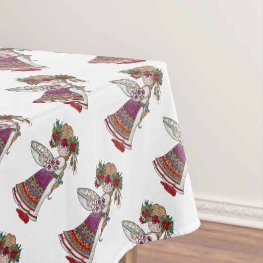 Perogie Pierogie Pyrohy Girl Oekraïense Folk Art Tafelkleed (Voorbeeld)
