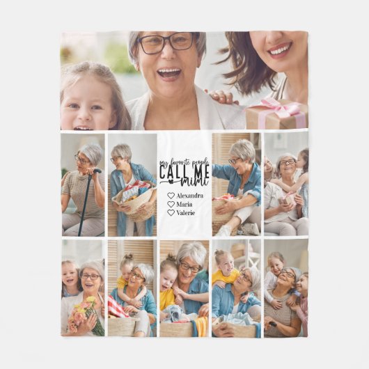 Peronalized 10 Photo Mimi Gift Fleece Blanket (Voorkant)