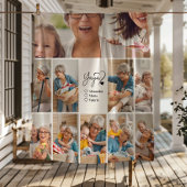 Peronalized 10 Photo Yaya Minimalist Line Art Fleece Deken