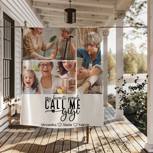 Peronalized 3 Photo Gigi Gift Fleece Deken