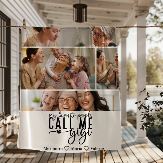 Peronalized 4 Photo Gigi Gift Fleece Deken