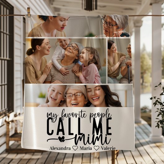 Peronalized 4 Photo Mimi Gift Fleece Deken