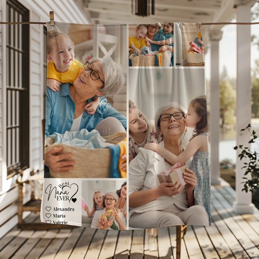 Peronalized 5 Photo Best Nana Ever Minimalist Fleece Deken