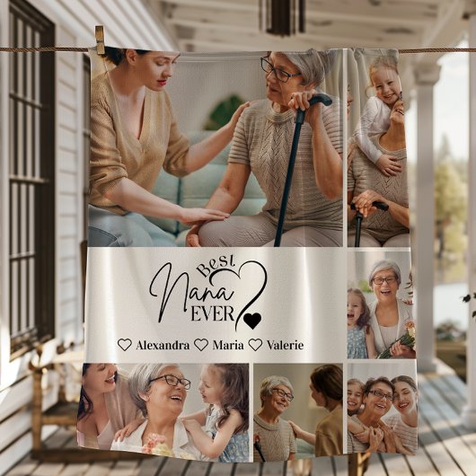 Peronalized 6 Photo Best Nana Ever Minimalist Fleece Deken