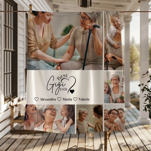 Peronalized 6 Photo Best Nonna Ever Minimalist Fleece Deken