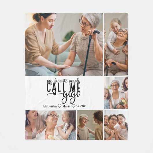 Peronalized 6 Photo Gigi Gift Fleece Deken (Voorkant)