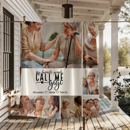 Peronalized 6 Photo Gigi Gift Fleece Deken