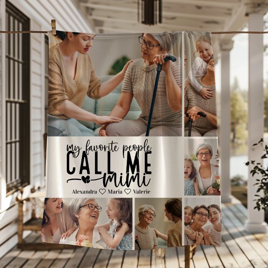 Peronalized 6 Photo Mimi Gift Fleece Deken