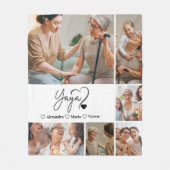 Peronalized 6 Photo Yaya Minimalist Line Art Fleece Deken (Voorkant)