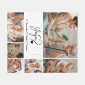 Peronalized 6 Photo Yaya Minimalist Line Art Fleece Deken (Voorkant (Horizontaal))