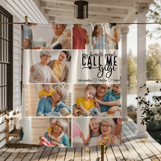 Peronalized 7 Photo Gigi Gift Fleece Deken