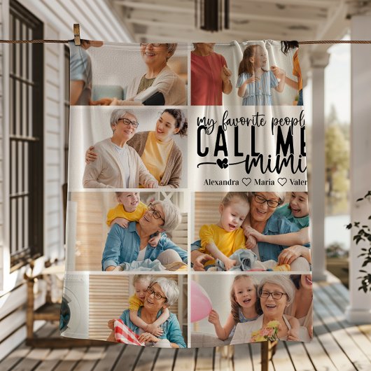 Peronalized 7 Photo Mimi Gift Fleece Deken