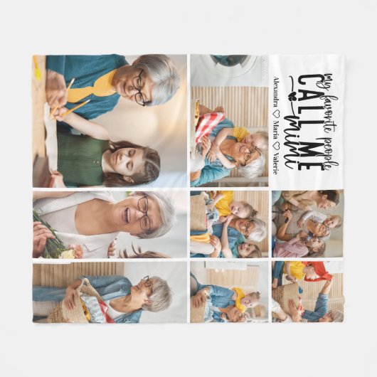 Peronalized 8 Photo Mimi Gift Fleece Deken (Voorkant (Horizontaal))