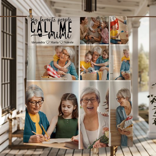 Peronalized 8 Photo Mimi Gift Fleece Deken