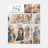 Peronalized 8 Photo Yaya Minimalist Line Art Fleece Deken (Voorkant)