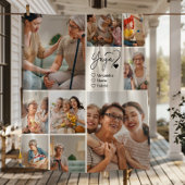 Peronalized 9 Photo Yaya Minimalist Line Art Fleece Deken