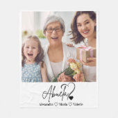 Peronalized Photo Abuela Minimalist Line Art Fleece Deken (Voorkant)