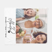 Peronalized Photo Abuela Minimalist Line Art Fleece Deken (Voorkant (Horizontaal))