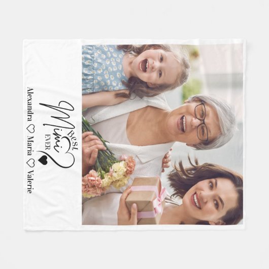 Peronalized Photo Best Mimi Ever Minimalist Fleece Deken (Voorkant (Horizontaal))