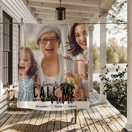 Peronalized Photo My Favorite People Call Me Mimi Fleece Deken