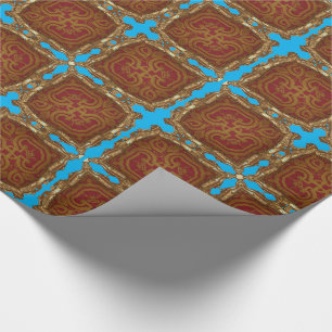 Peronnelle Bleu Baroque Glossy Wrapping Paper Cadeaupapier
