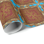 Peronnelle Bleu Baroque Glossy Wrapping Paper Cadeaupapier (Rol Hoek)
