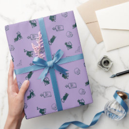 Perpel - Halloween Patroon Gift Wrap 💀 Cadeaupapier