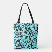 Perpetual Ant Boerderij v2 - Ice Blue op zwart Tote Bag (Achterkant)