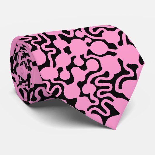 Perpetual Ant Boerderij v2 - Roze en zwart Stropdas (Opgerold)