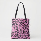 Perpetual Ant Boerderij v2 - Roze op zwart Tote Bag (Voorkant)