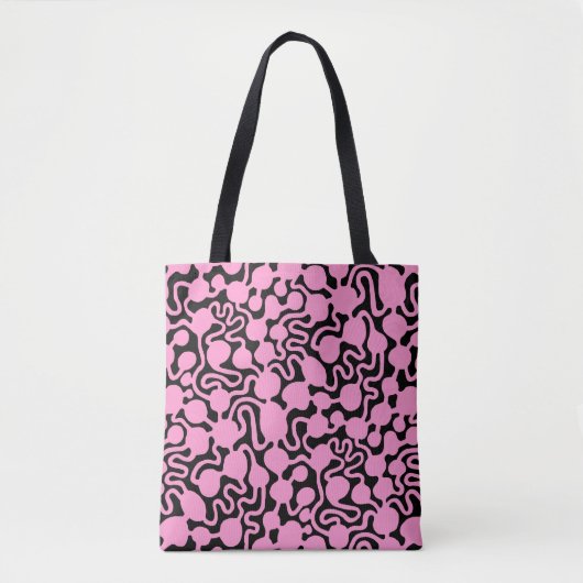 Perpetual Ant Boerderij v2 - Roze op zwart Tote Bag (Voorkant)