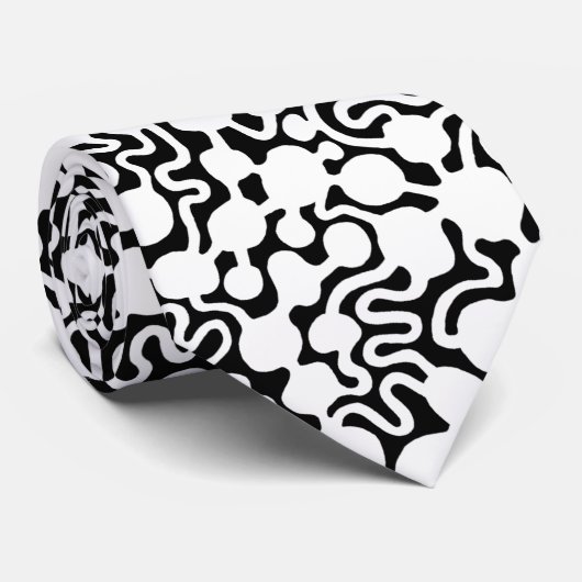 Perpetual Ant Boerderij v2 - White op Black Stropdas (Opgerold)