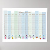 Perpetual Birthday Calendar Poster (Voorkant)