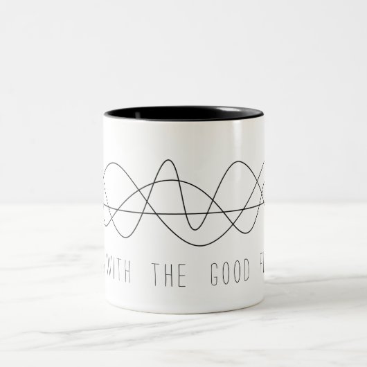 Perpetual Black Line "Go with the good flow" Tweekleurige Koffiemok (Center)