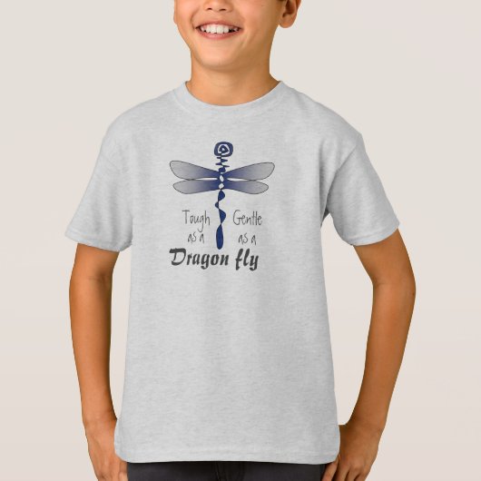 Perpetual Blue Gray Dragonfly Phrase T-shirt (Voorkant)