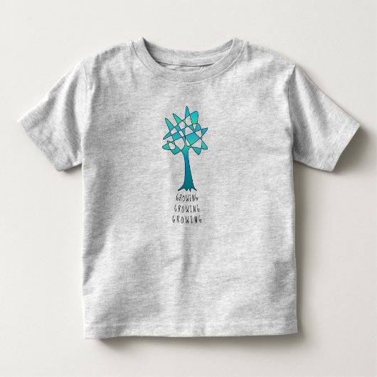 Perpetual Blue Green Tree Art "Growing" Kinder Shirts (Voorkant)
