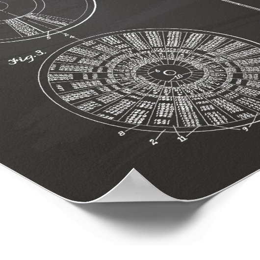 Perpetual Calendar 1925 Patent Art Chalkboard Poster (Hoek)