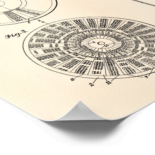 Perpetual Calendar 1925 Patent Art Old Peper Poster (Hoek)