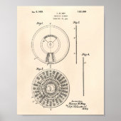 Perpetual Calendar 1925 Patent Art Old Peper Poster (Voorkant)