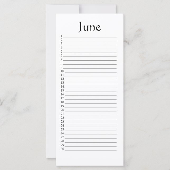 Perpetual Calendar June (Voorkant)