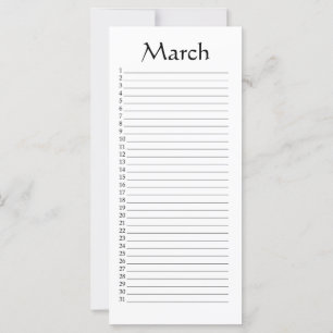 Perpetual Calendar March