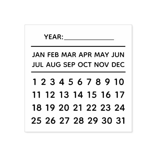 Perpetual Calendar Rubberstempel (Afrduk)