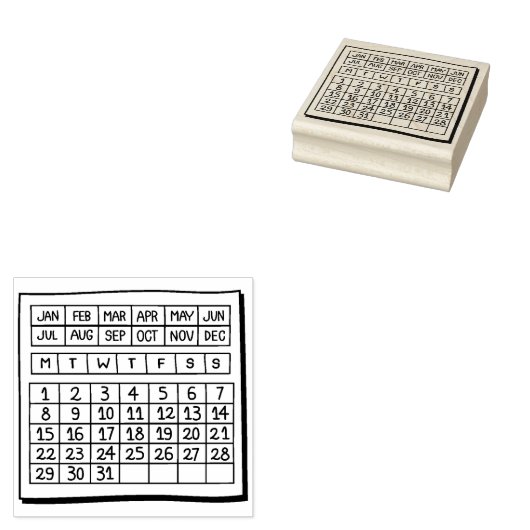 Perpetual Calendar Rubberstempel (Gestempeld)