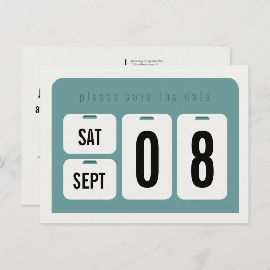 Perpetual Calendar Save the Date Aankondiging (Voorkant / Achterkant)